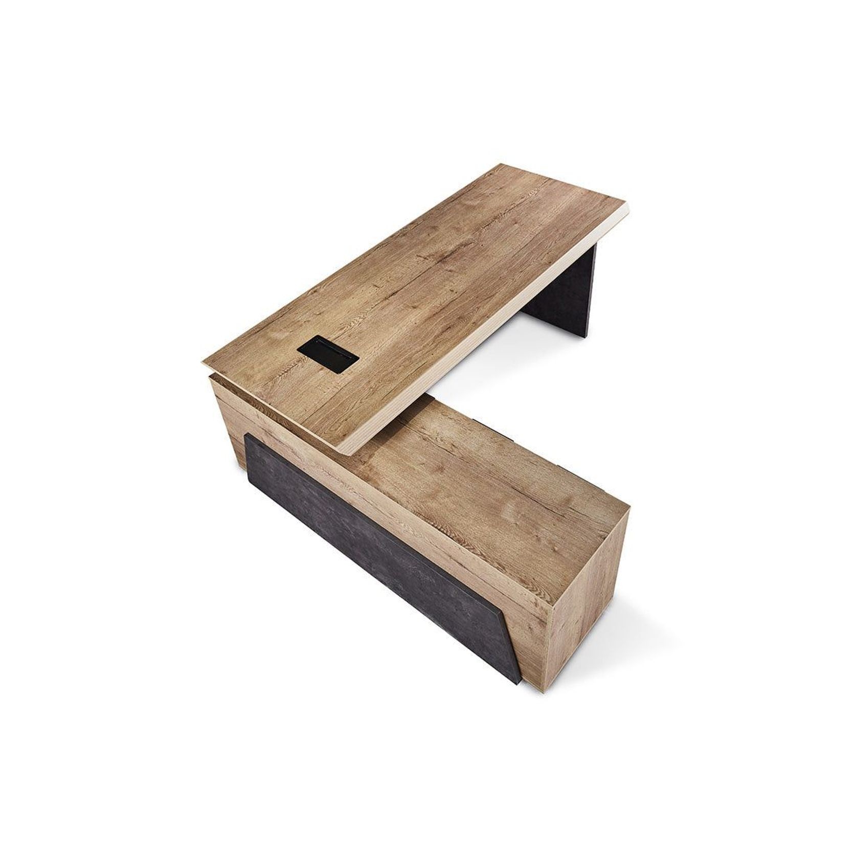 HAMLIN Executive Office Desk with Left Return 2.2M - Tobacco gallery detail image