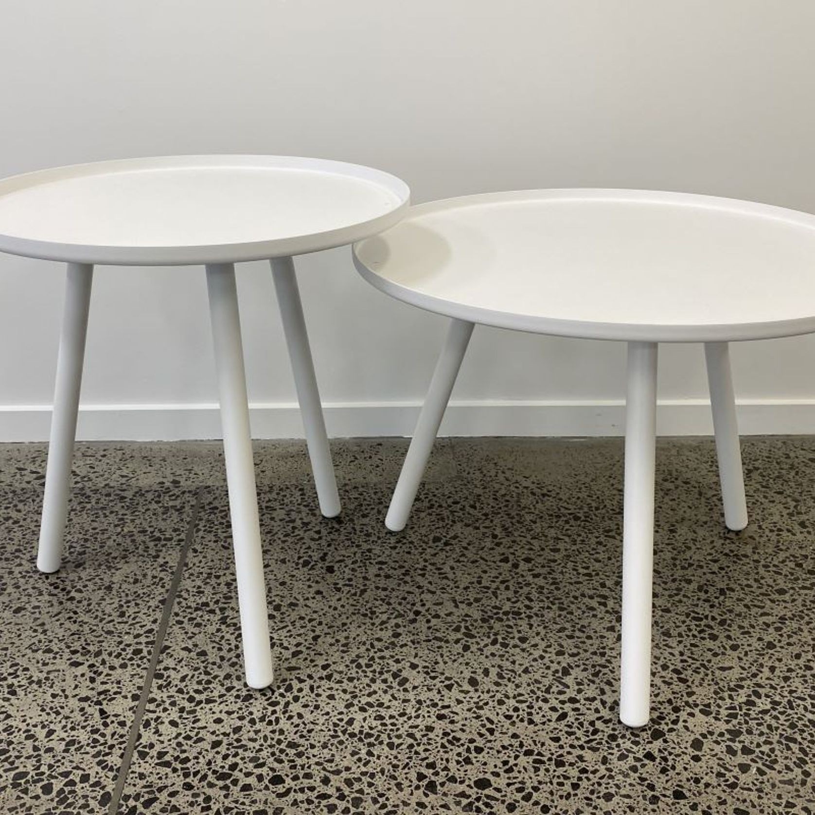 Palm Coffee Table Set 50 + 60cm - White gallery detail image