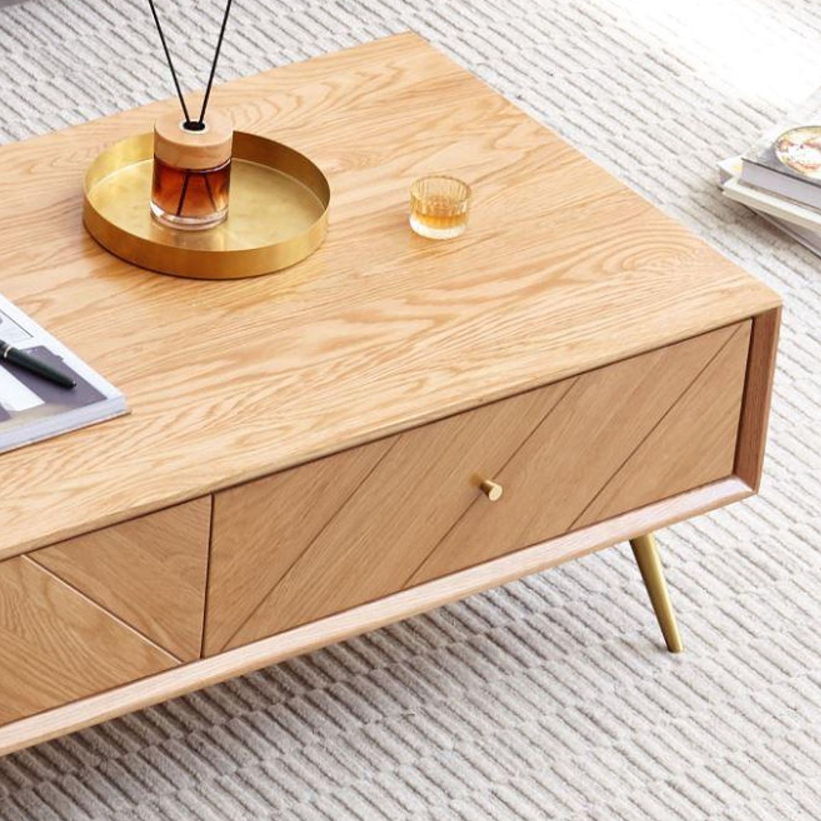 Parquet Solid Oak Coffee Table gallery detail image