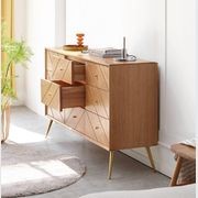 Parquet Solid Oak 9 Drawers Chest Sideboard gallery detail image