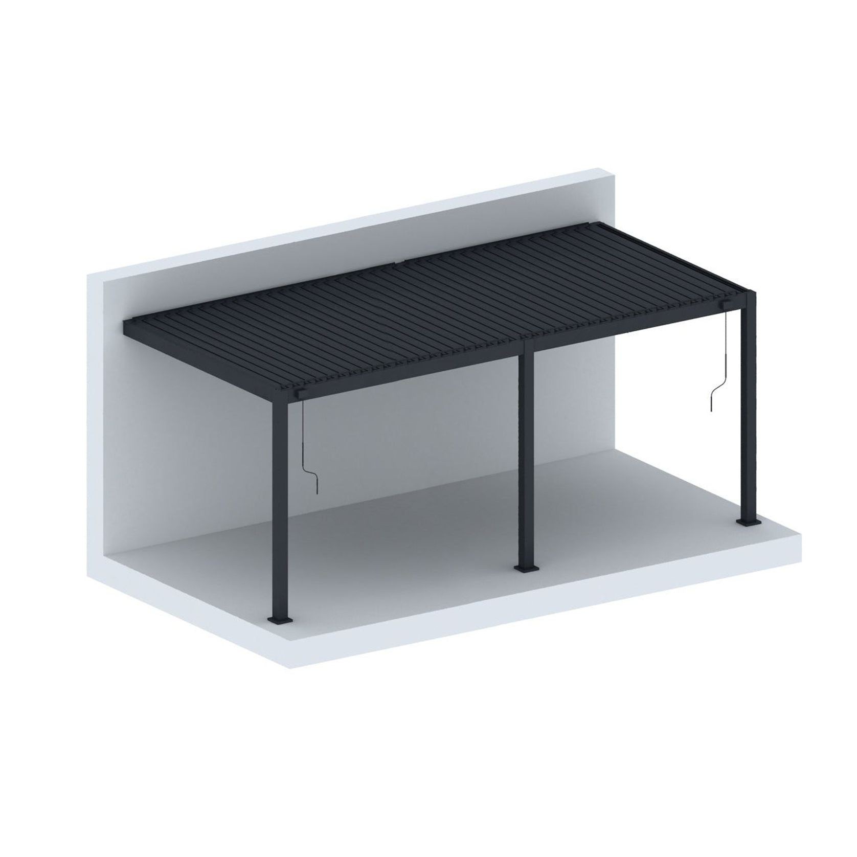 Baltic Manual Wall Mounted Louvre Roof Aluminium Pergola gallery detail image