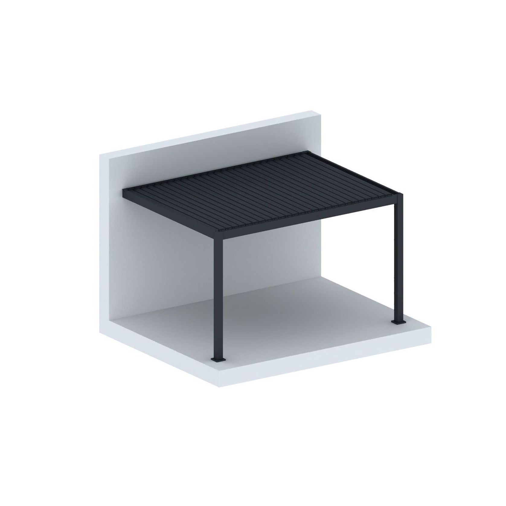 Baltic Motorised Wall Mounted Louvre Roof Aluminium Pergola gallery detail image