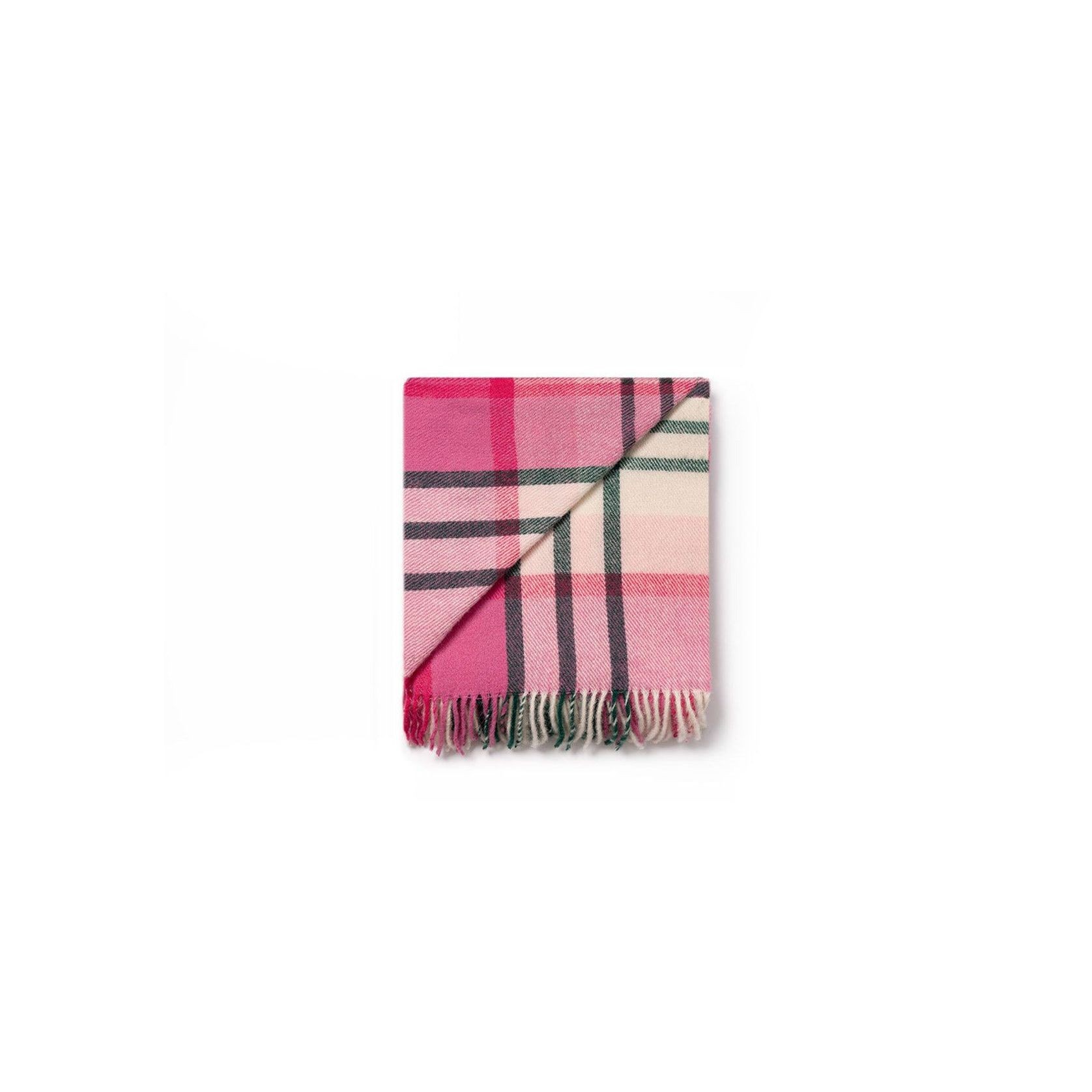 Ruanui Station Lambswool Throw - Pukehapua Pink Check gallery detail image