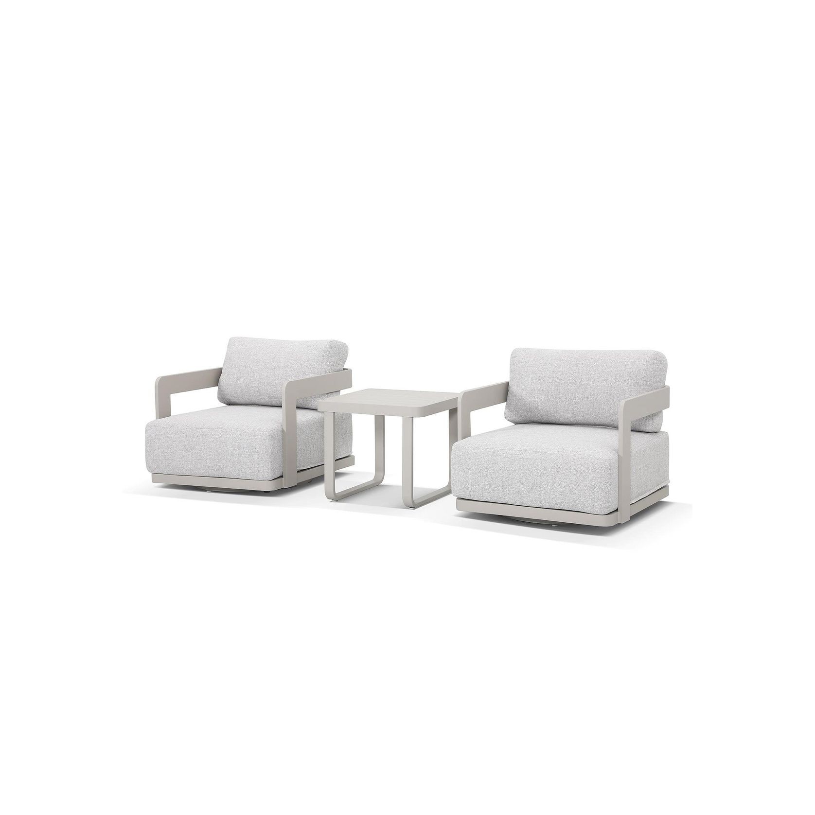 Talbot Swivel Chair 3pc Aluminium Outdoor Set gallery detail image