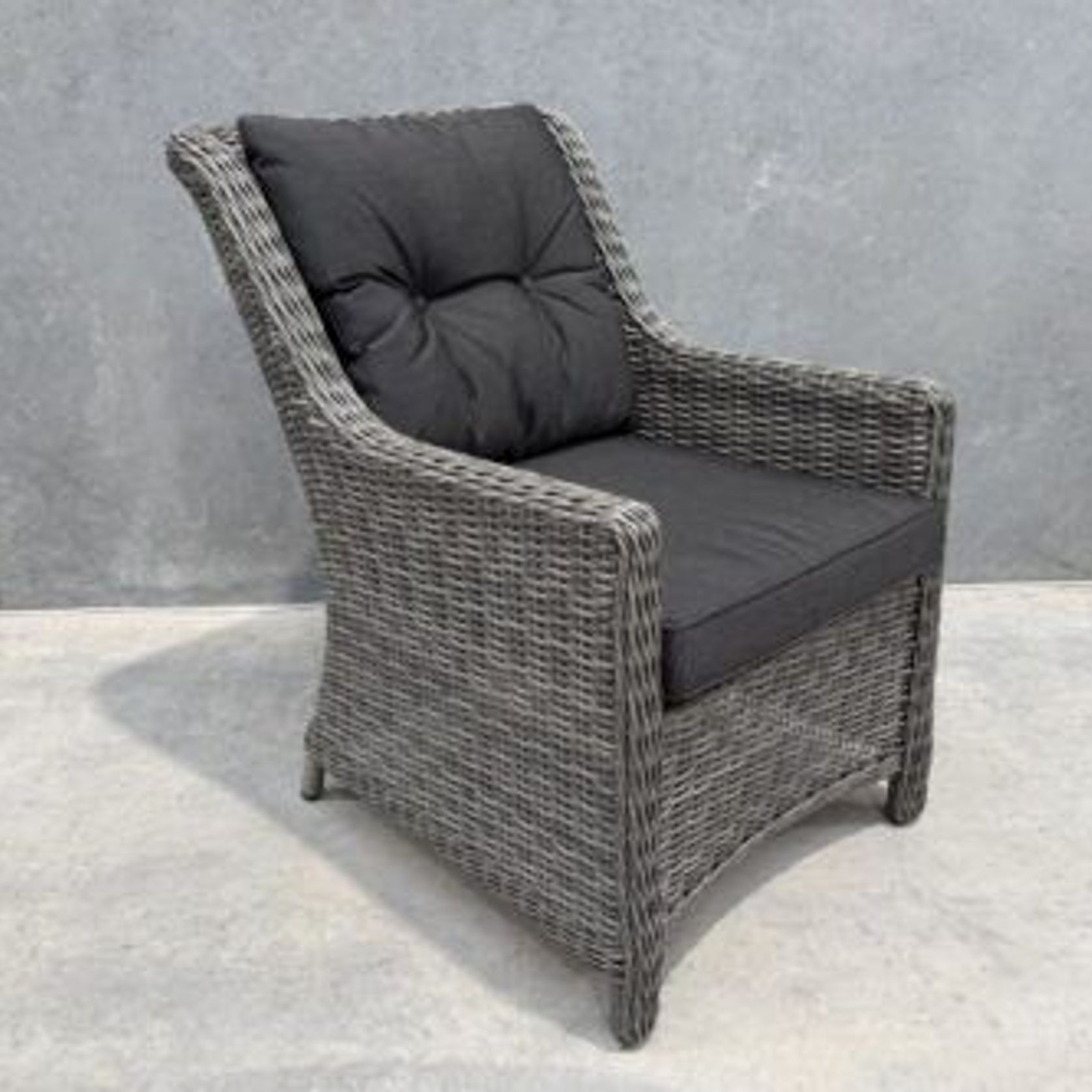 Raglan Rattan Chair - Canvas Coal gallery detail image