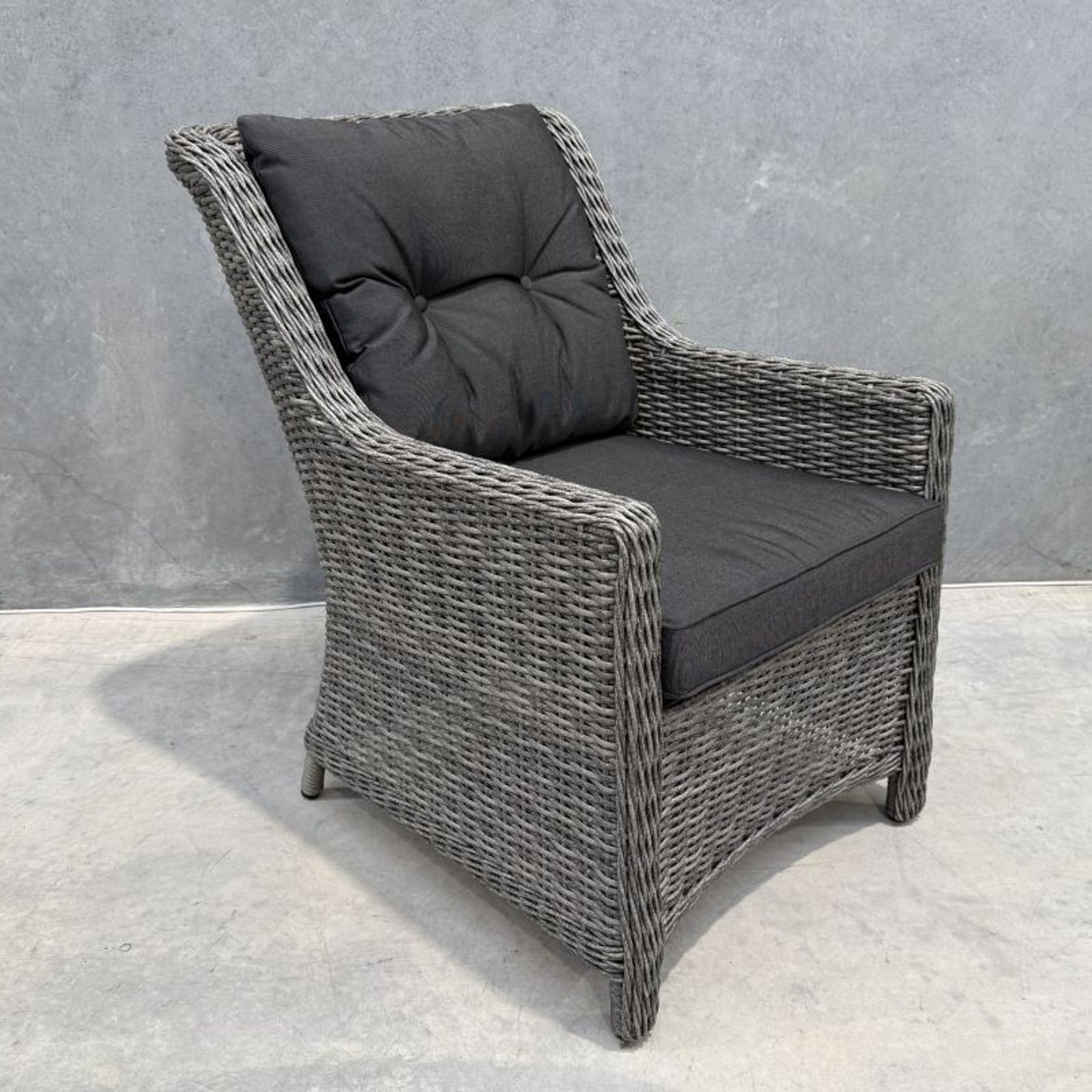 Raglan Rattan Chair - Canvas Coal gallery detail image