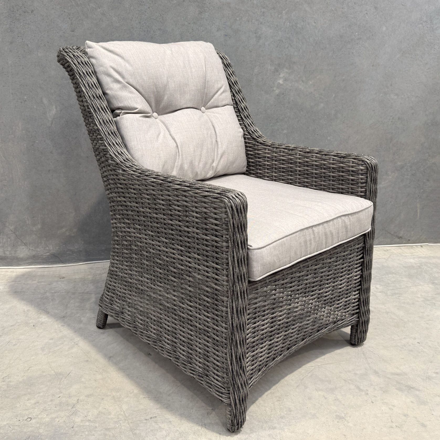 Raglan Rattan Chair - Cast Silver gallery detail image