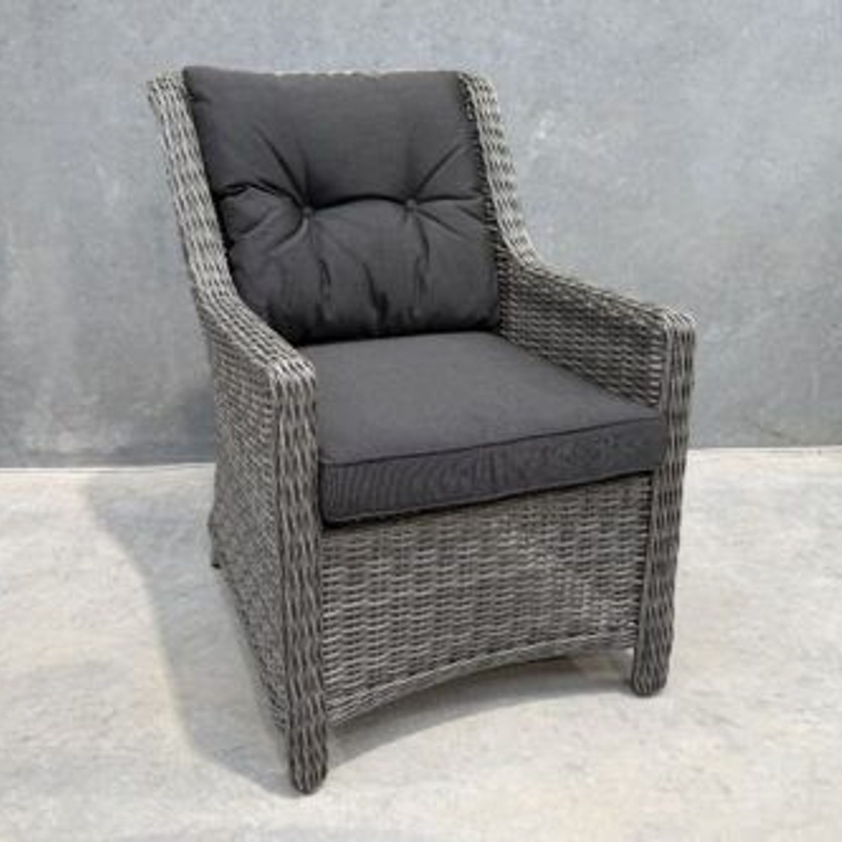 Raglan Rattan Chair - Canvas Coal gallery detail image