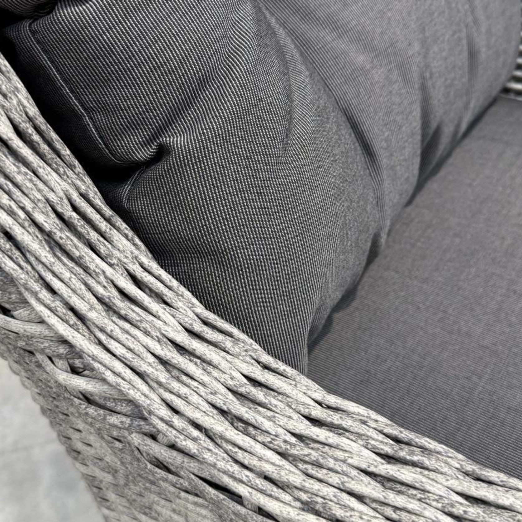 Raglan Rattan Chair - Canvas Coal gallery detail image
