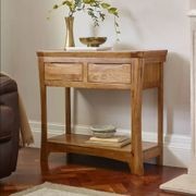 Renwick Rustic Solid Oak Console Table gallery detail image