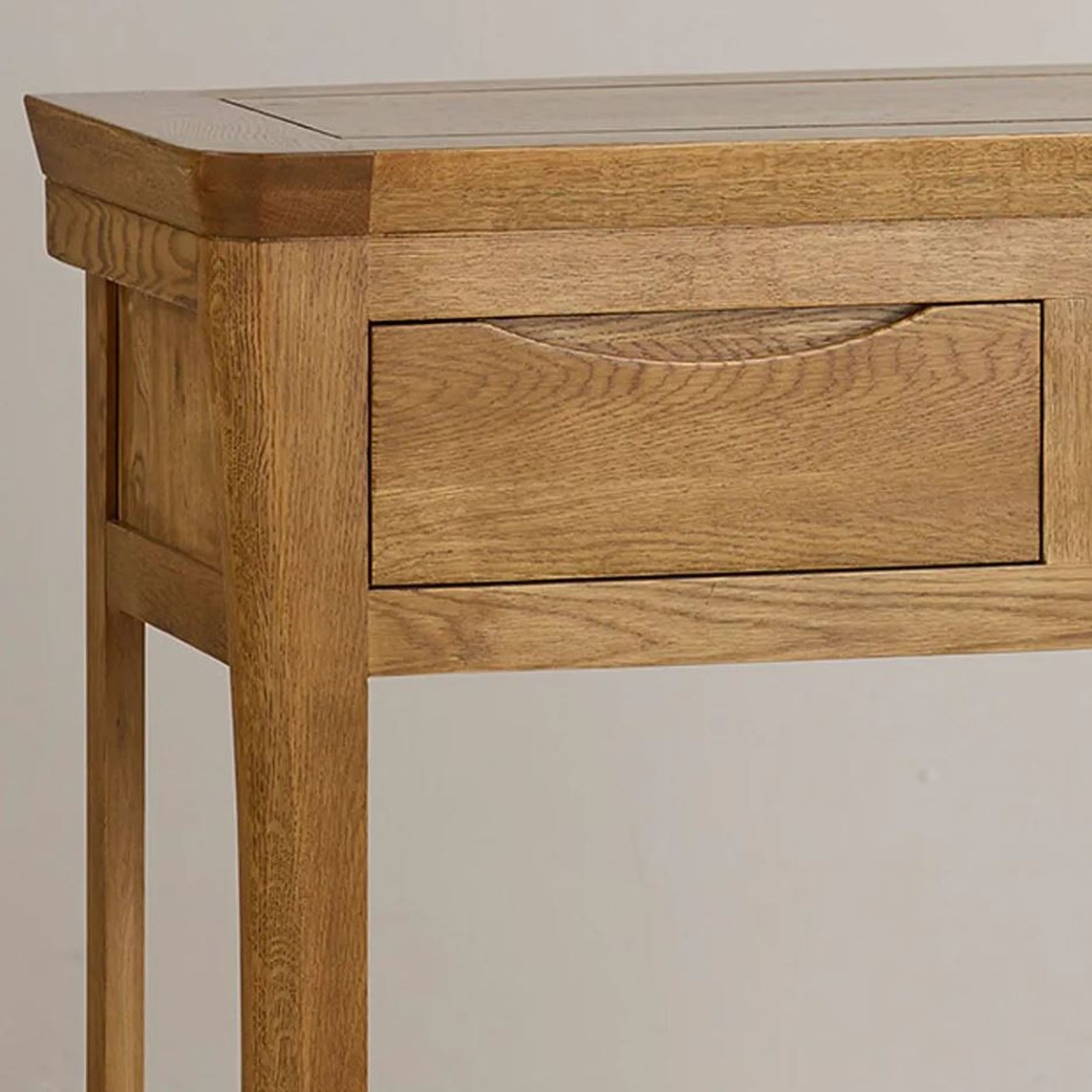 Renwick Rustic Solid Oak Console Table gallery detail image