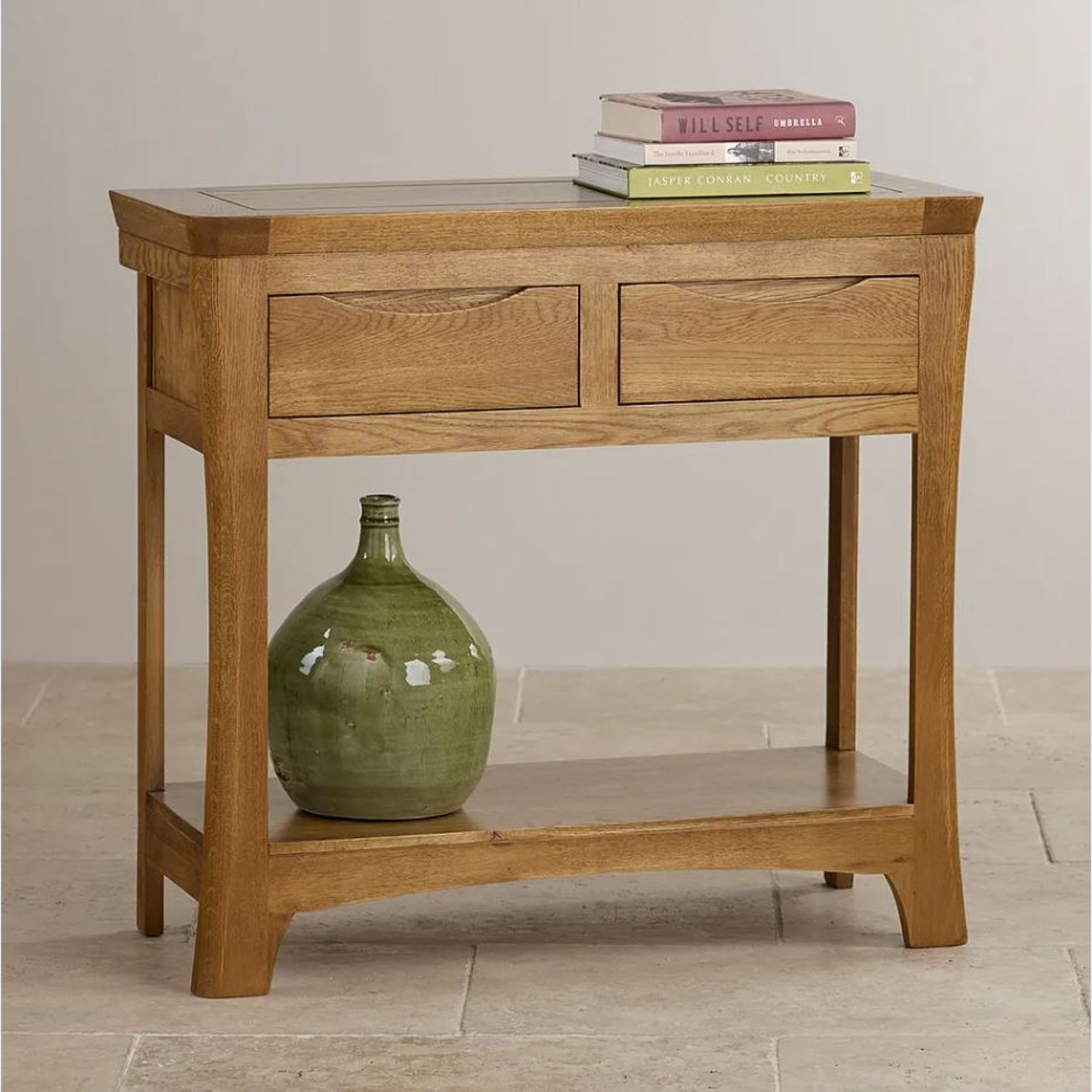 Renwick Rustic Solid Oak Console Table gallery detail image