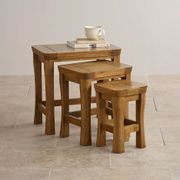 Renwick Rustic Solid Oak Nest Of Tables gallery detail image