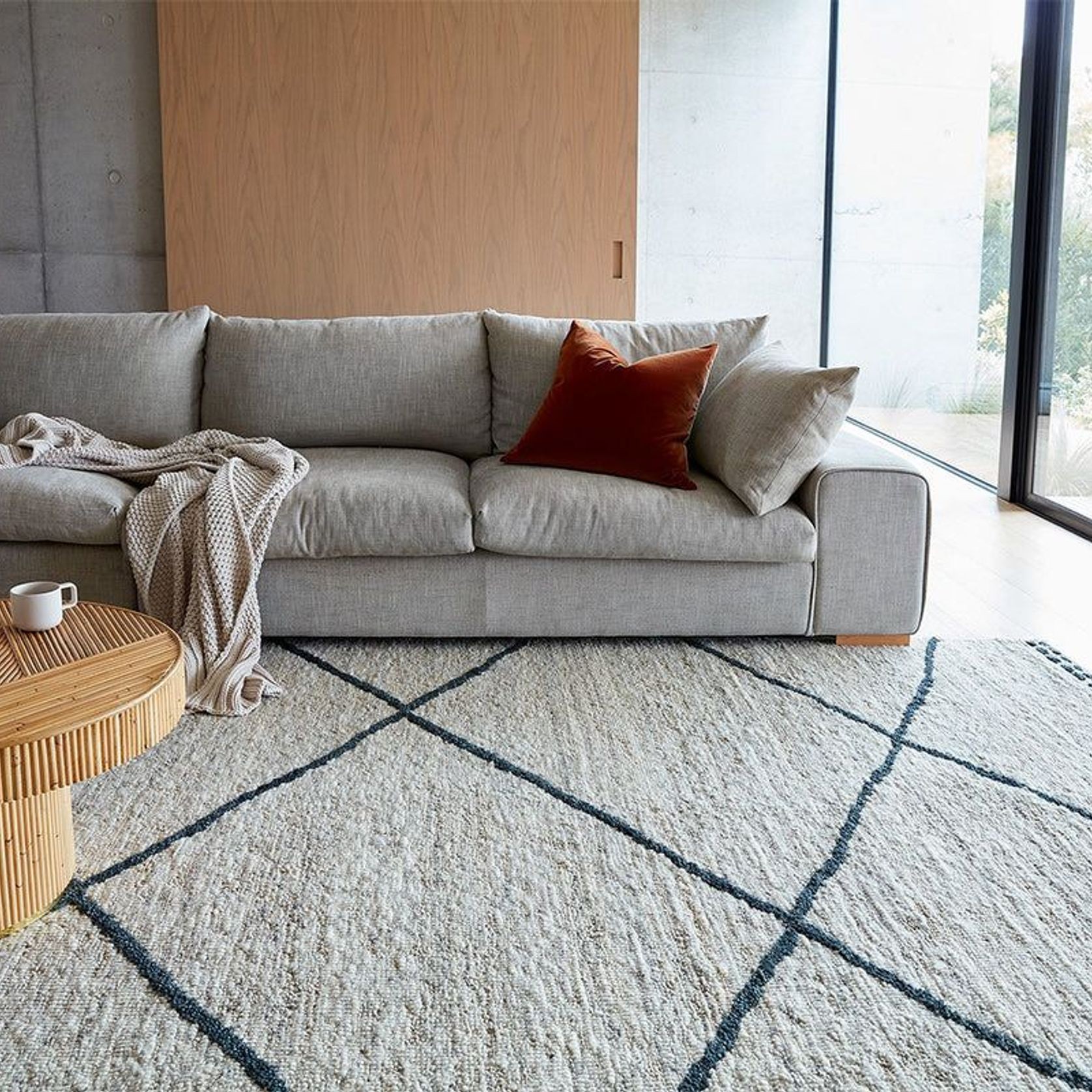 Tribe Home Ridge Rug - Grey and Charcoal gallery detail image