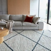 Tribe Home Ridge Rug - Grey and Charcoal | 100% Wool Floor Rug gallery detail image