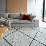 Tribe Home Ridge Rug - Grey and Charcoal | 100% Wool Floor Rug gallery detail image