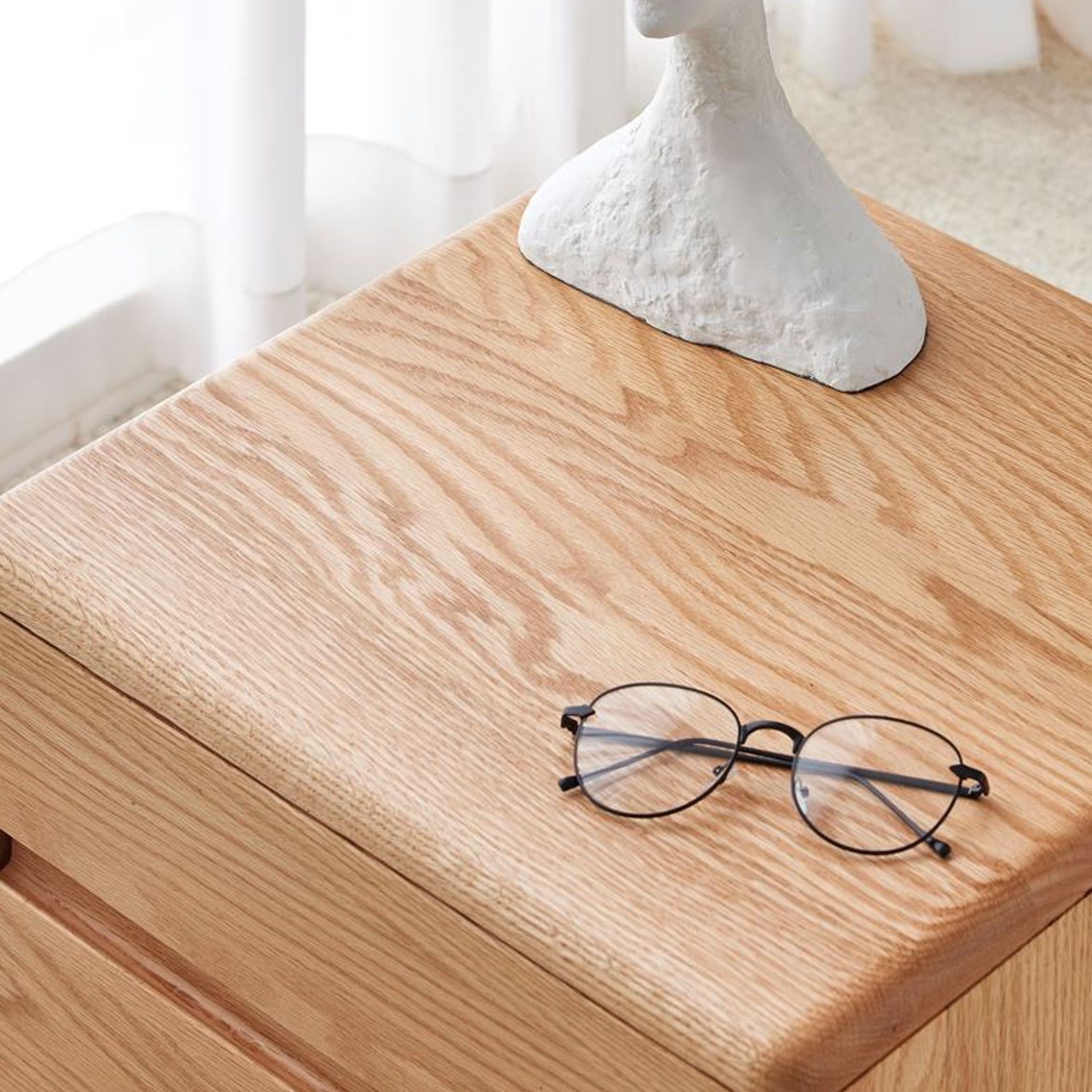 Riga Natural Solid Oak Bedside Table gallery detail image