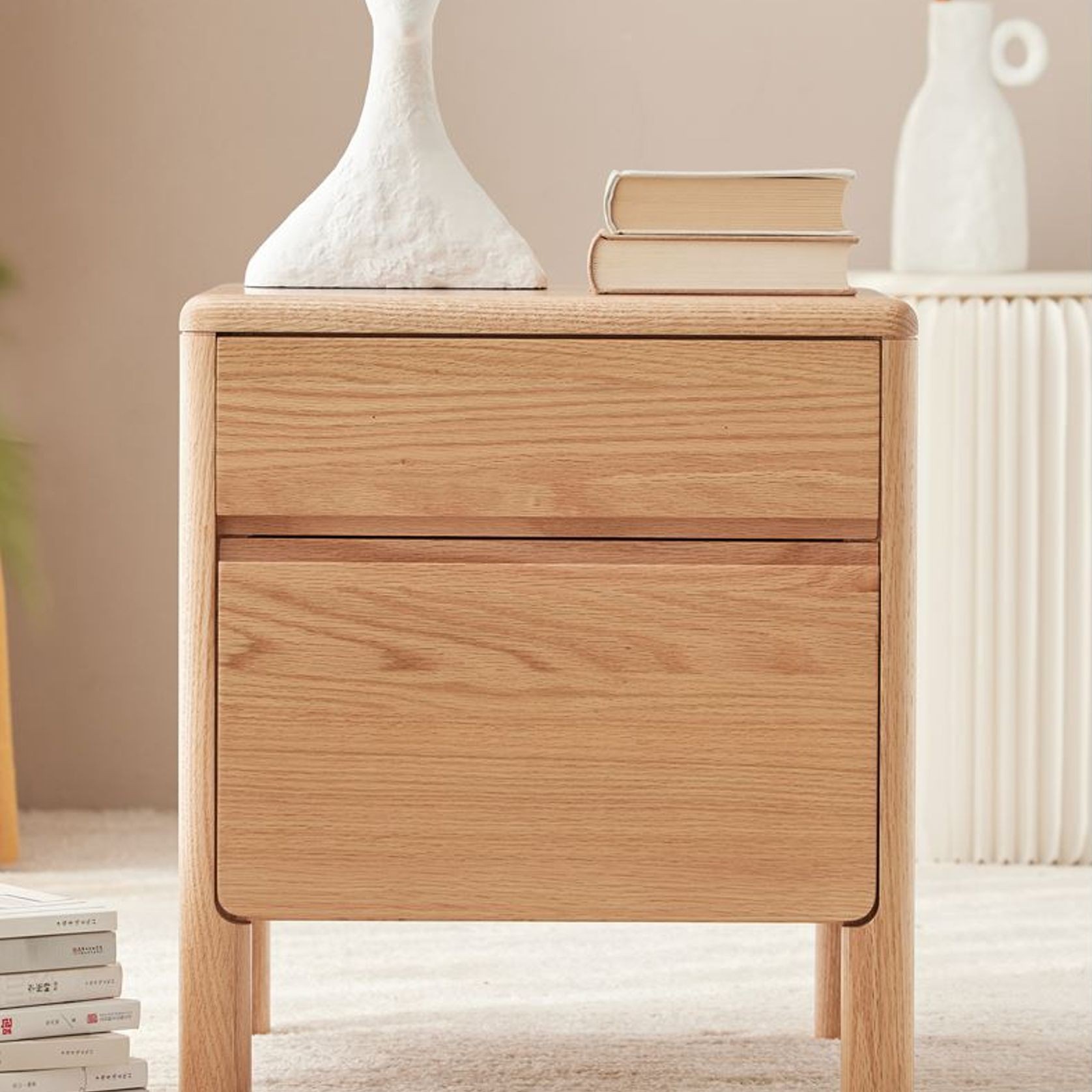 Riga Natural Solid Oak Bedside Table gallery detail image