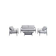 Rio 4pc Aluminium Outdoor Lounge Set | Gunmetal gallery detail image
