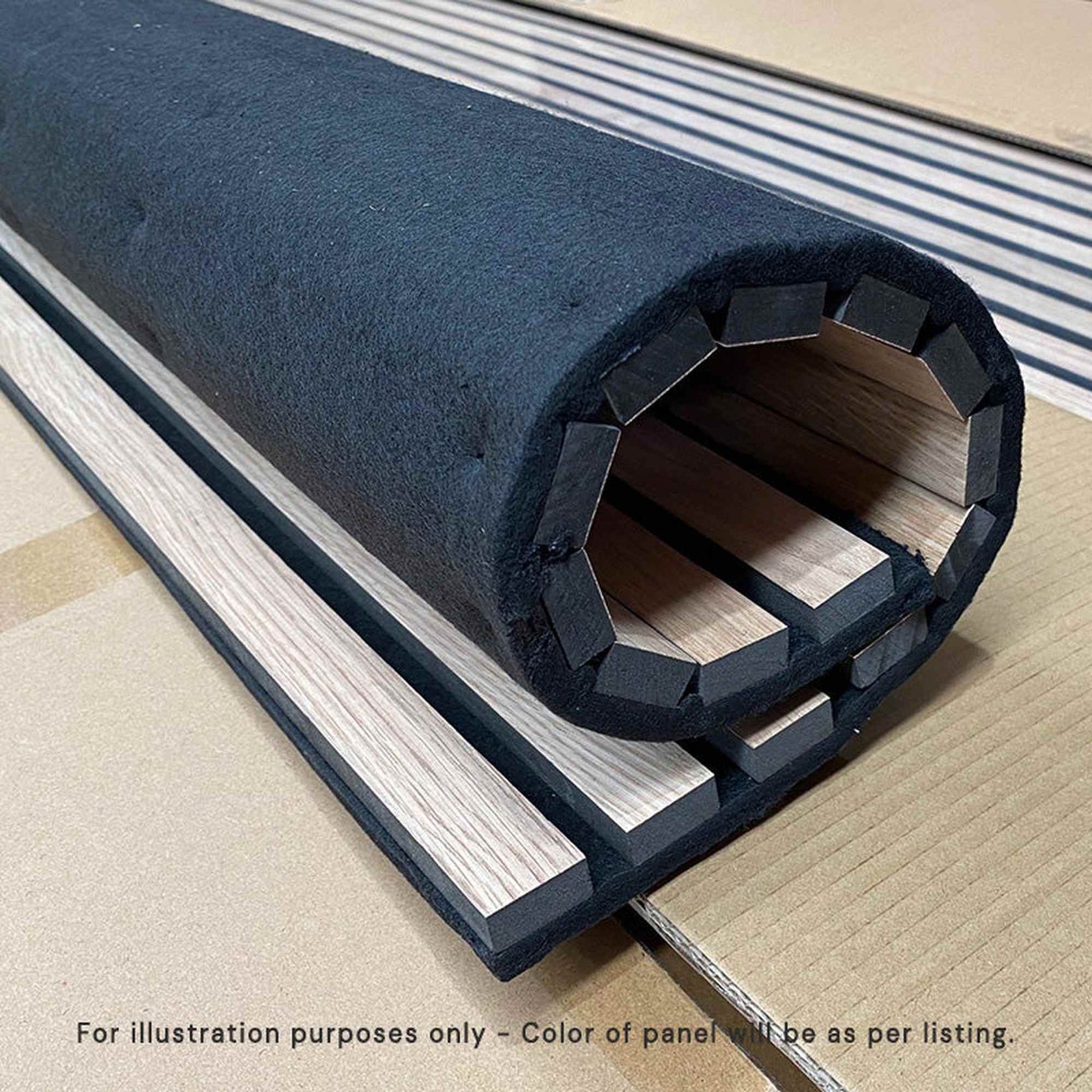 WOODFLEX Flexible Acoustic Wood Slat Wall Panel - Black Coated - 3000mm x 600mm gallery detail image
