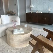 Rounded Coffee Table - Vein Cut Travertine gallery detail image