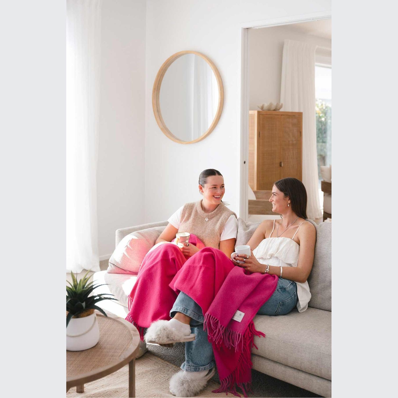 Ruanui Station Lambswool Throw - Puketero Pink gallery detail image