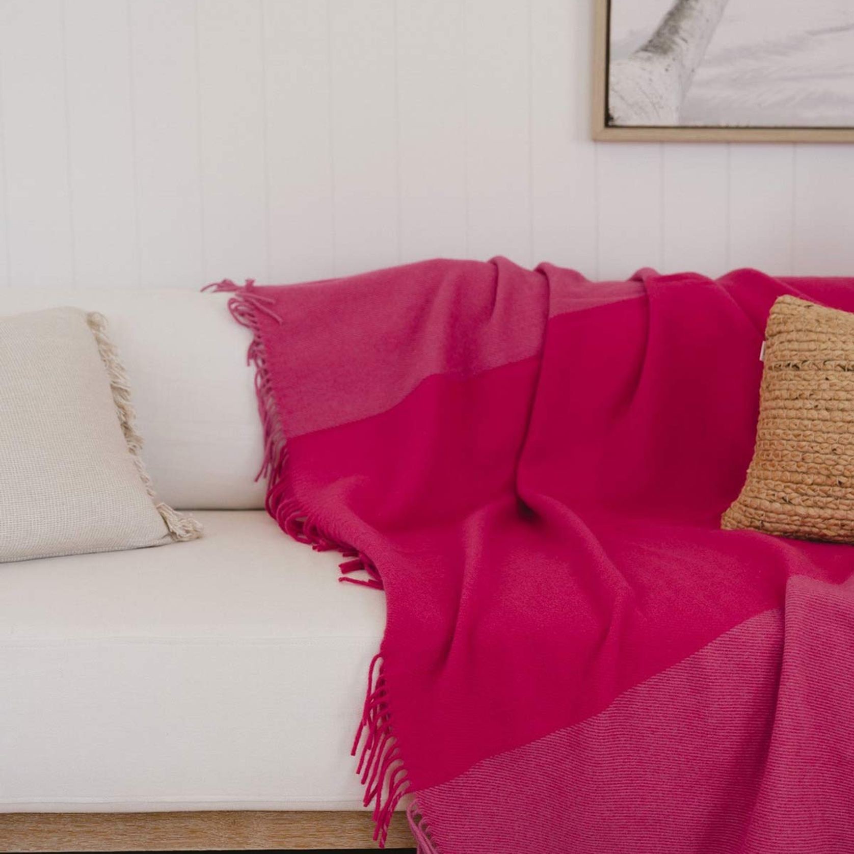 Ruanui Station Lambswool Throw -  Puketero Pink gallery detail image
