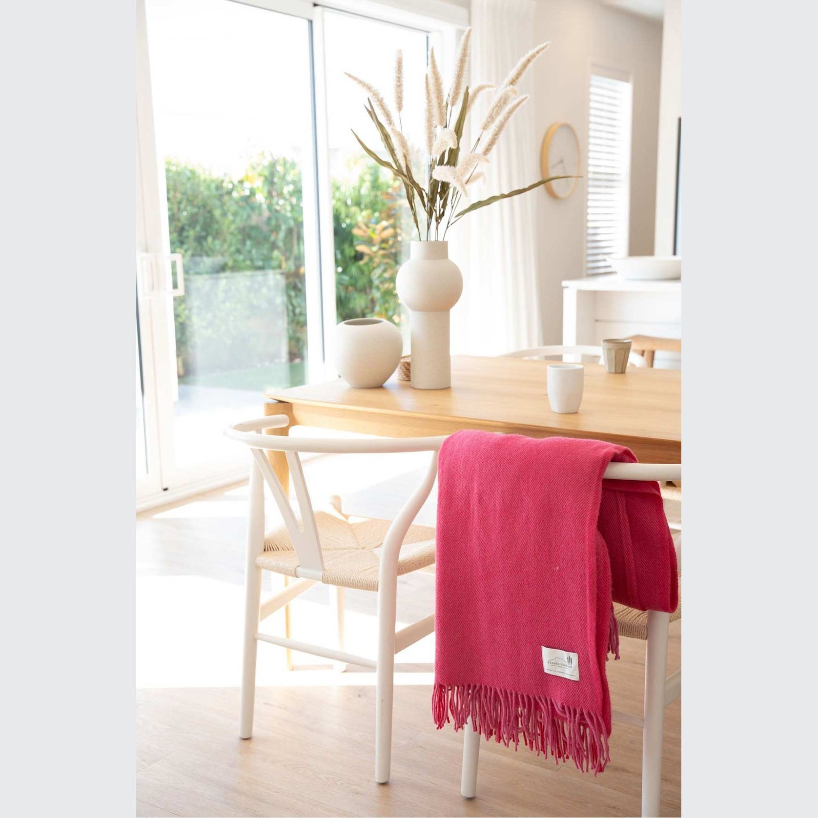 Ruanui Station Lambswool Throw - Puketero Pink gallery detail image