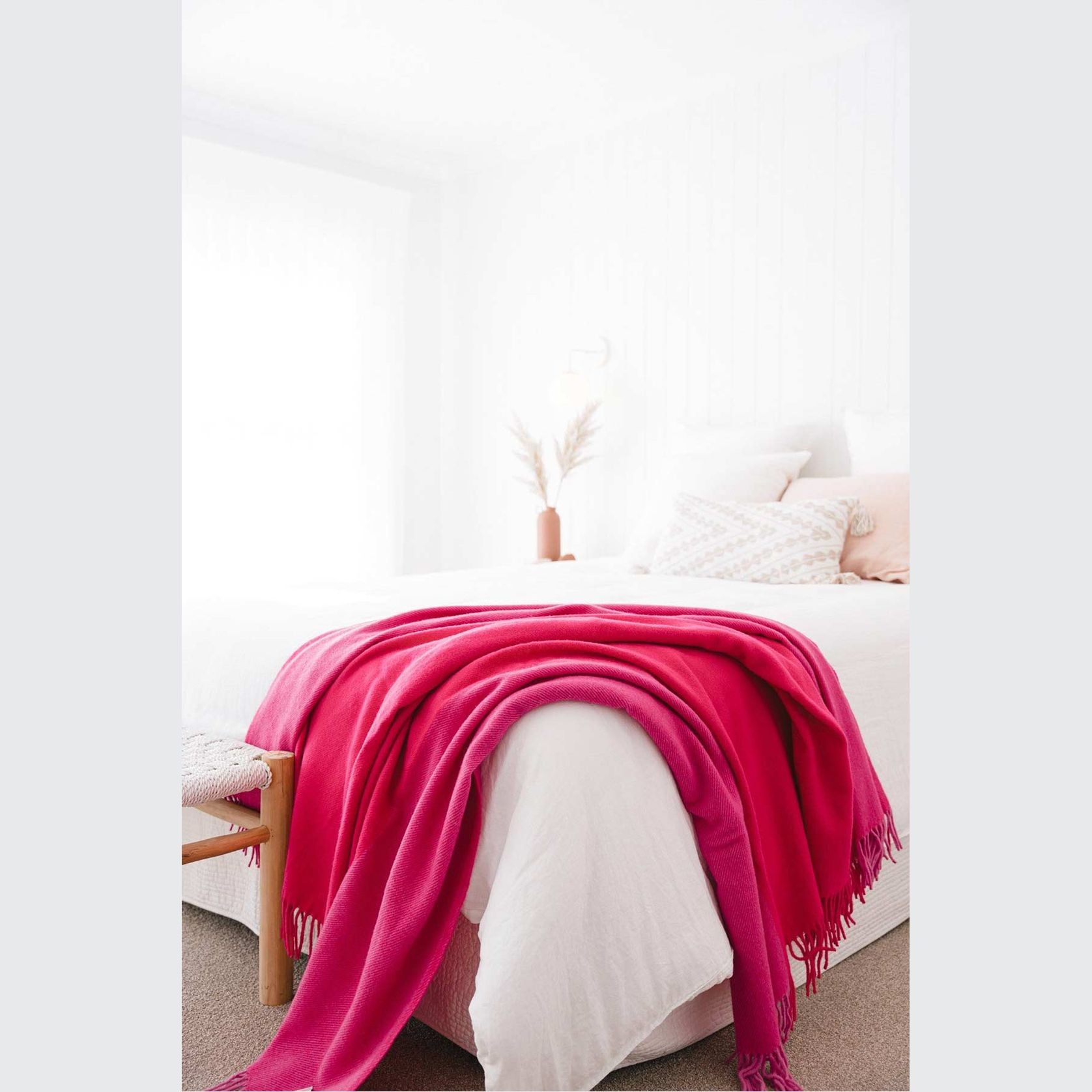 Ruanui Station Lambswool Throw - Puketero Pink gallery detail image