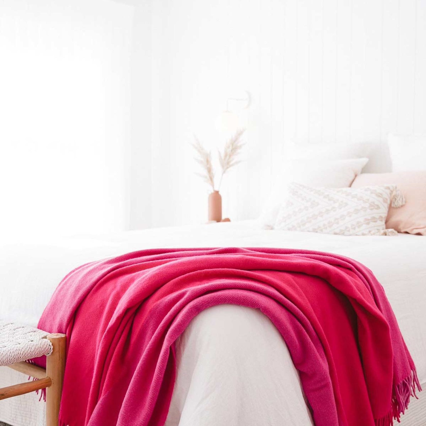 Ruanui Station Lambswool Throw -  Puketero Pink gallery detail image