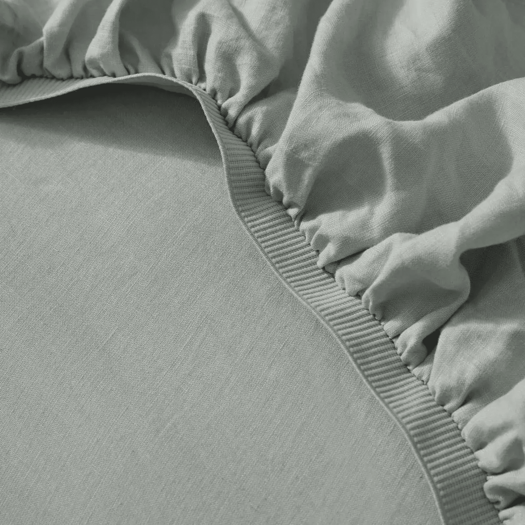 Ravello Linen Fitted Sheet - Sage | Weave Home Bed Linen gallery detail image