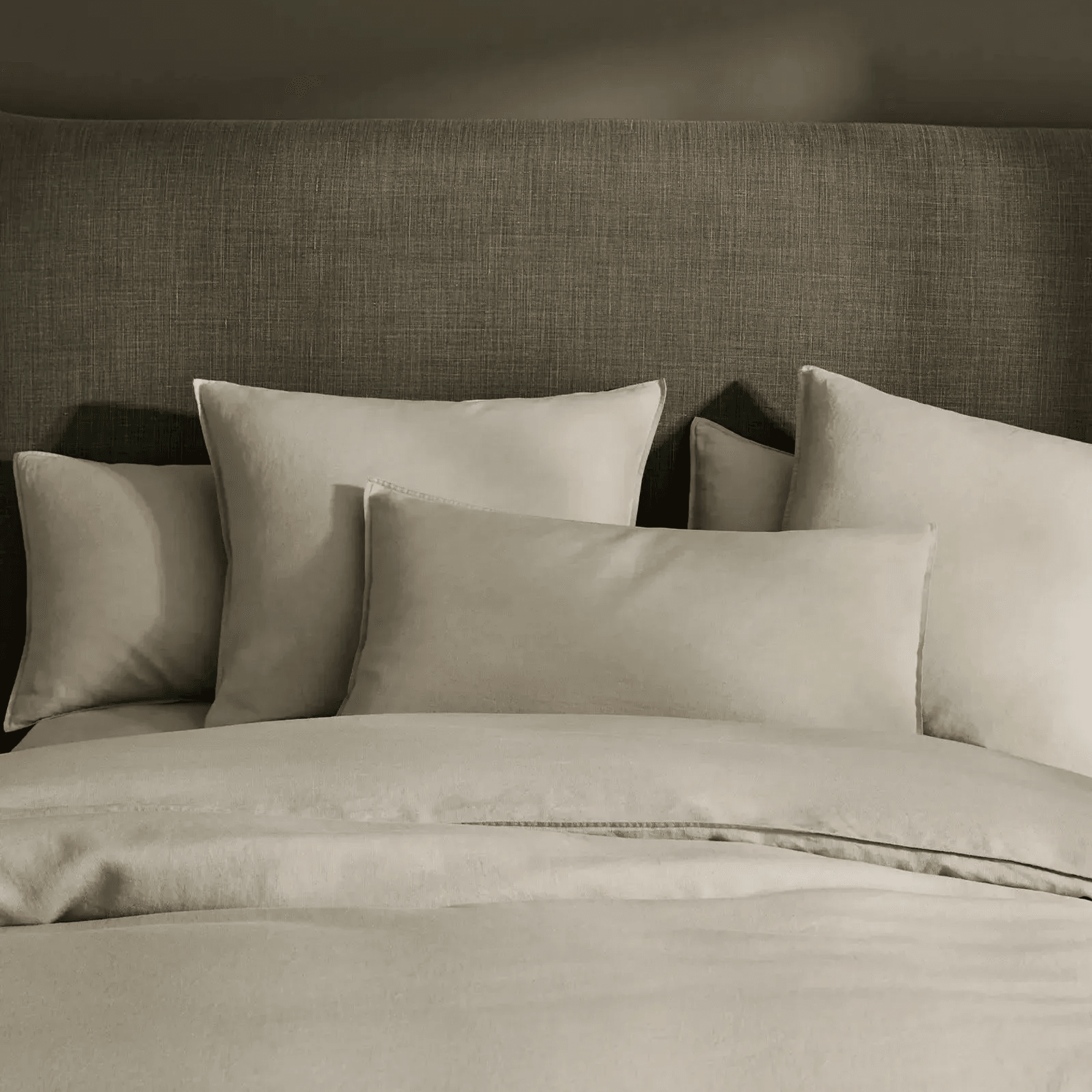 Ravello Linen Fitted Sheet - Sage  | Weave Home Bed Linen gallery detail image