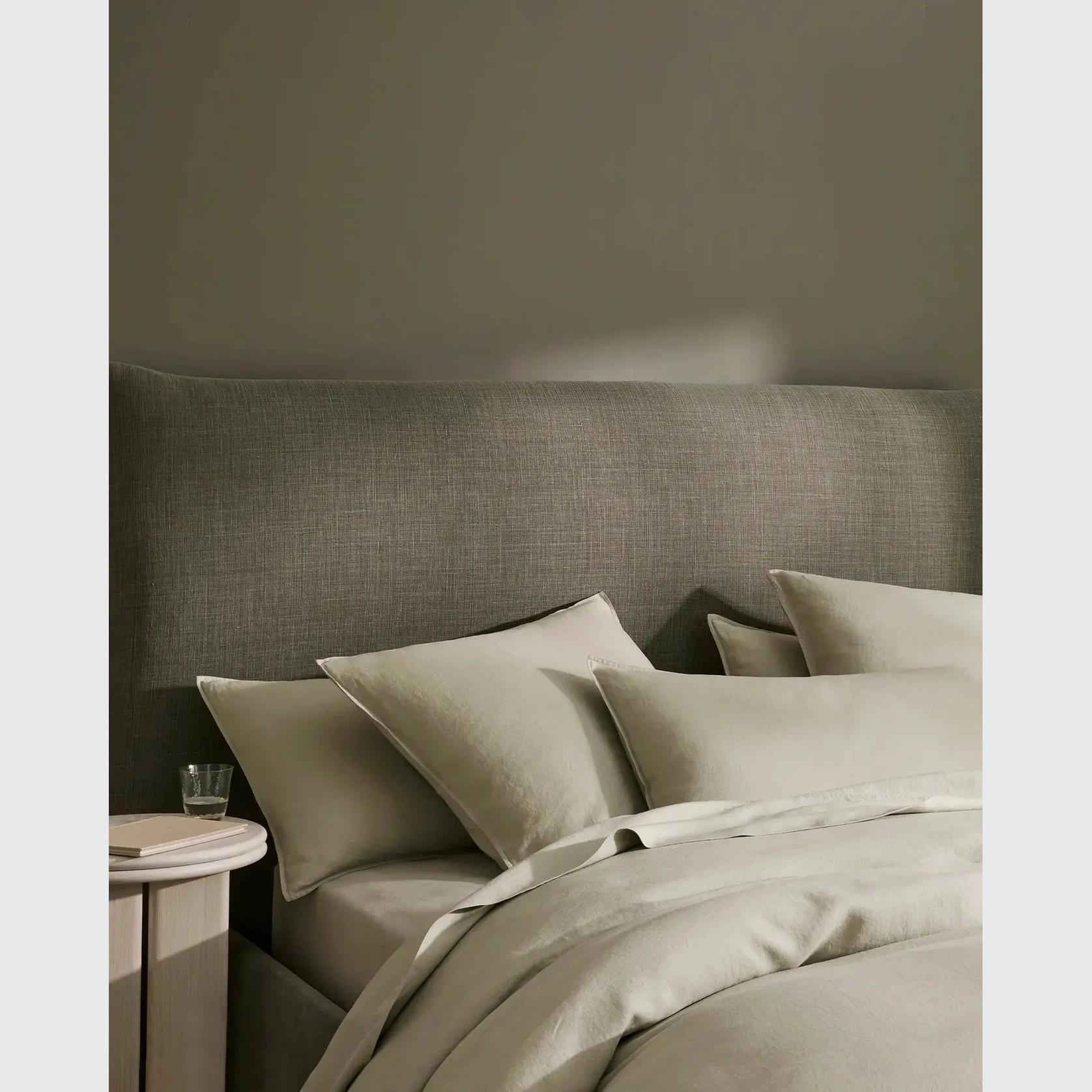 Ravello Linen Fitted Sheet - Sage  | Weave Home Bed Linen gallery detail image