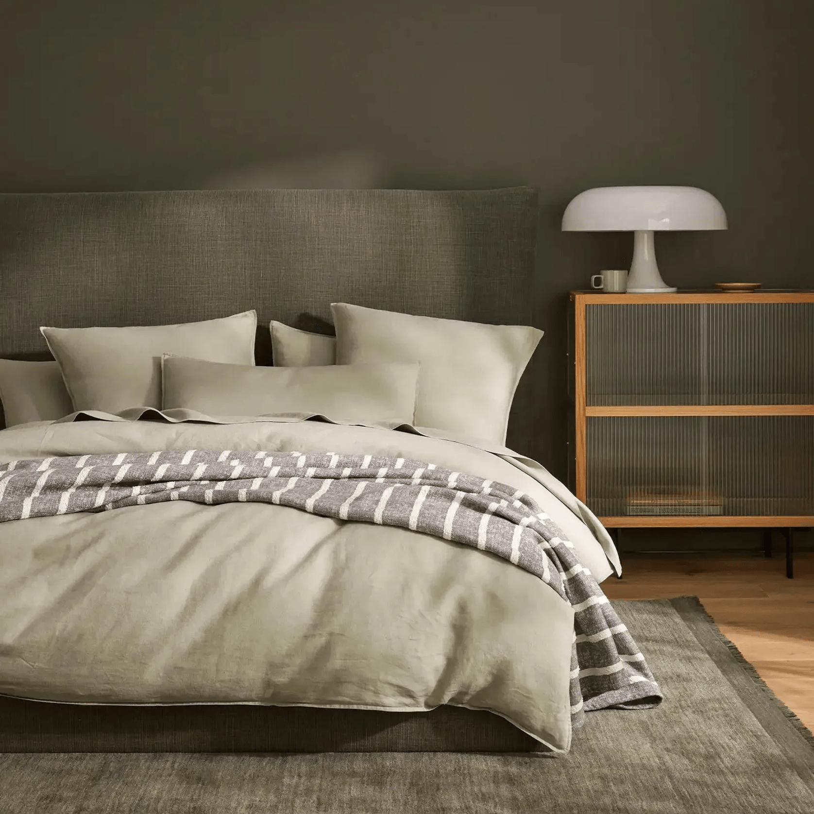 Ravello Linen Quilt Cover - Sage | Weave Home Bed Linen gallery detail image