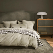 Ravello Linen Quilt Cover - Sage | Weave Home Bed Linen gallery detail image