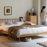 Salos Natural Solid Oak Bed Frame gallery detail image