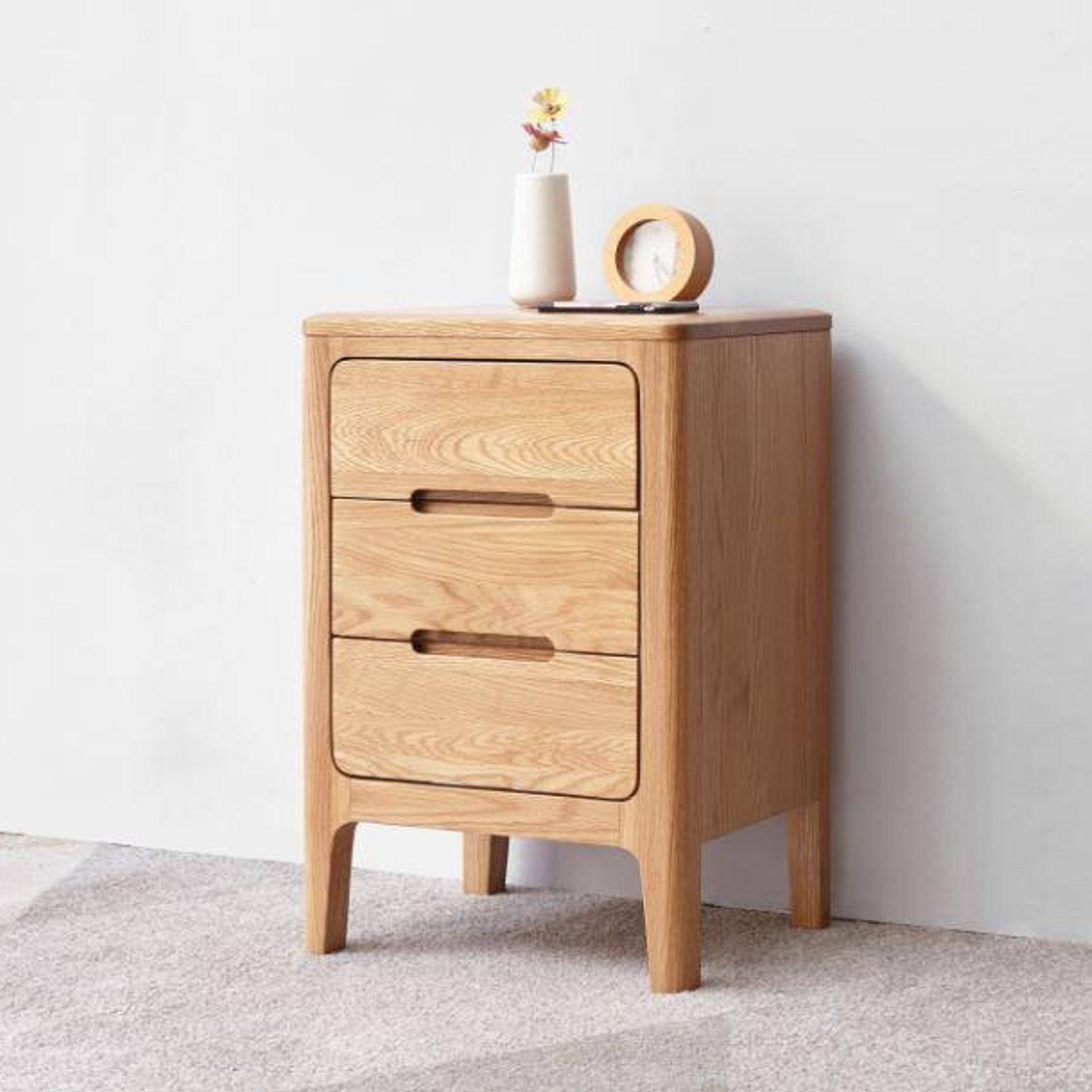 Seattle Natural Solid Oak Bedside Table gallery detail image