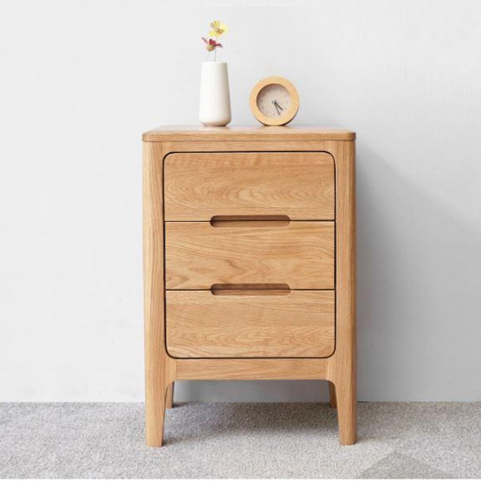 Seattle Natural Solid Oak Bedside Table gallery detail image