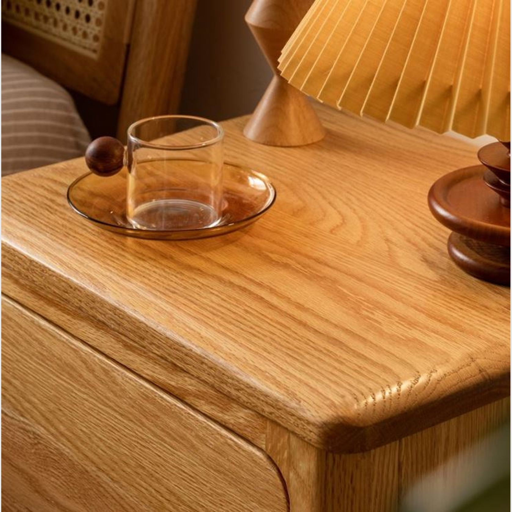 Seattle Natural Solid Oak Bedside Table Design 2 gallery detail image