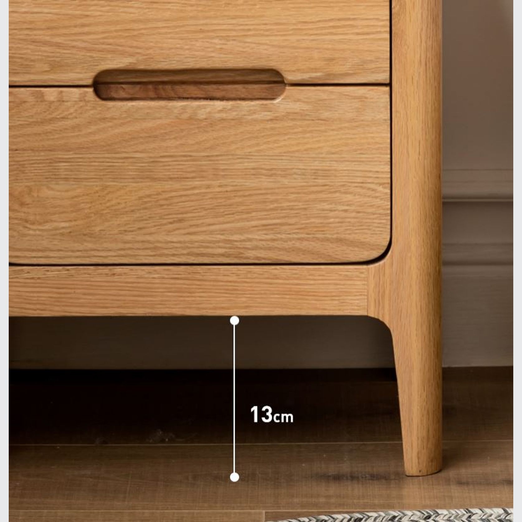 Seattle Natural Solid Oak Bedside Table Design 2 gallery detail image