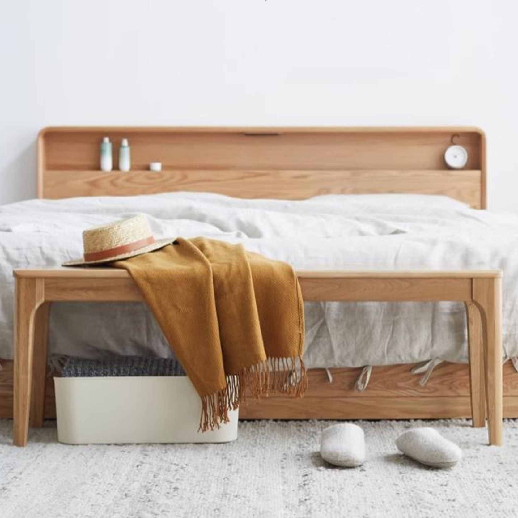 Seattle Natural Solid Oak Bench gallery detail image
