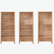Seattle Natural Solid Oak Display Bookcase Cabinet gallery detail image