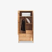 Seattle Natural Solid Oak Double Wardrobe gallery detail image