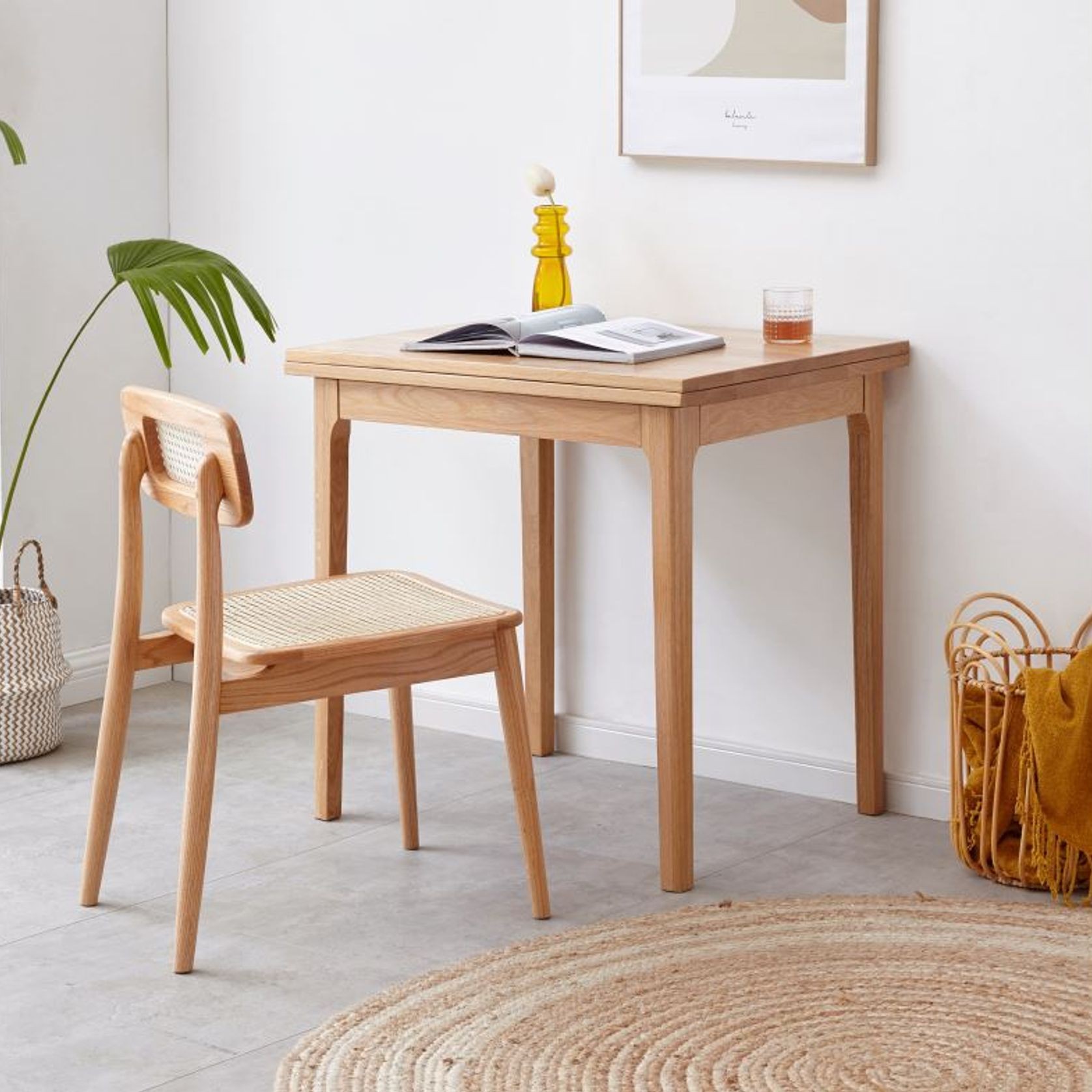 Seattle Natural Solid Oak Extending Dining Table gallery detail image