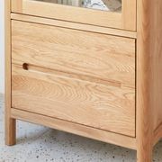 Seattle Natural Solid Oak Slim Display Cabinet gallery detail image