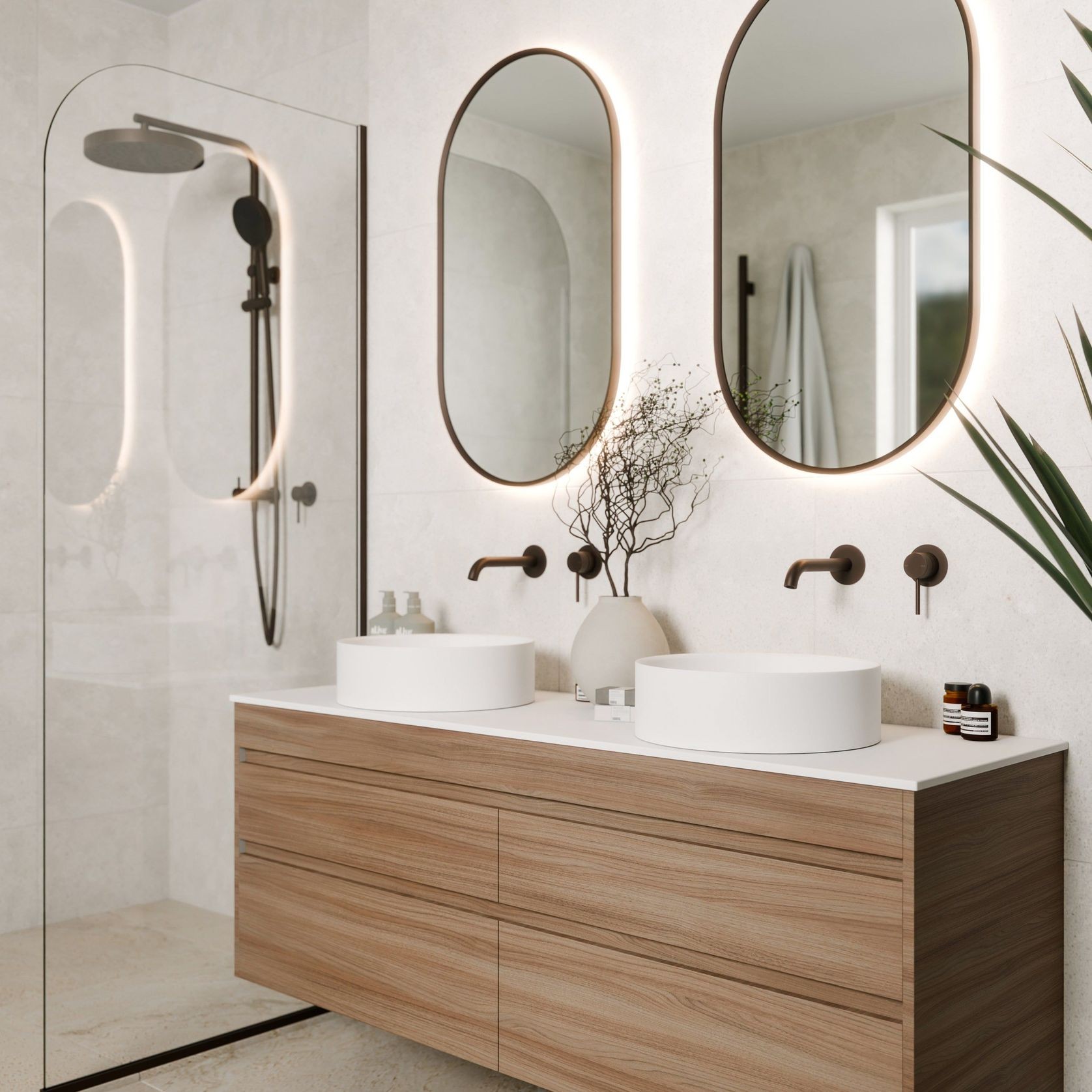 CODE Luxe 1200 Wall Hung Double Basin Vanity | 2 Drawer gallery detail image