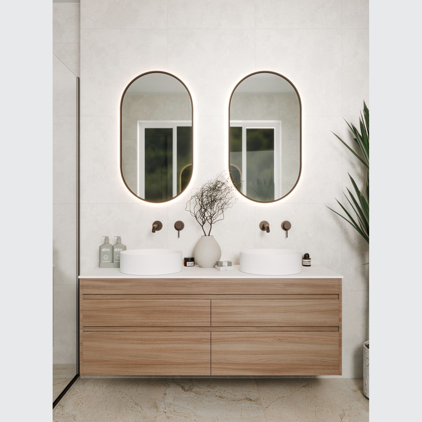 CODE Luxe 1500 Wall Hung Double Basin Vanity | 4 Drawer Side By Side gallery detail image