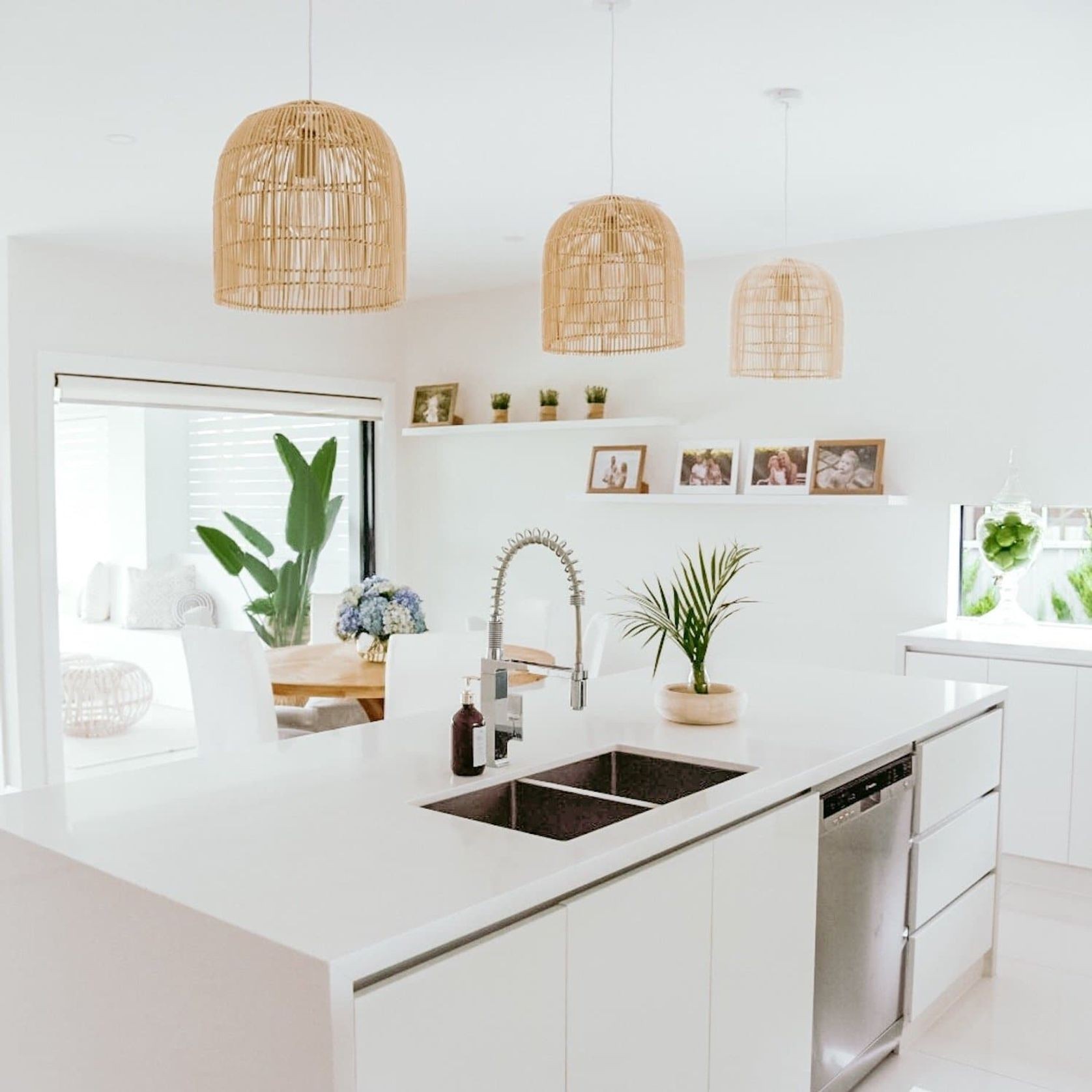 Natural Rattan Cane Wicker Pendant Light - Siena - 2 Sizes gallery detail image