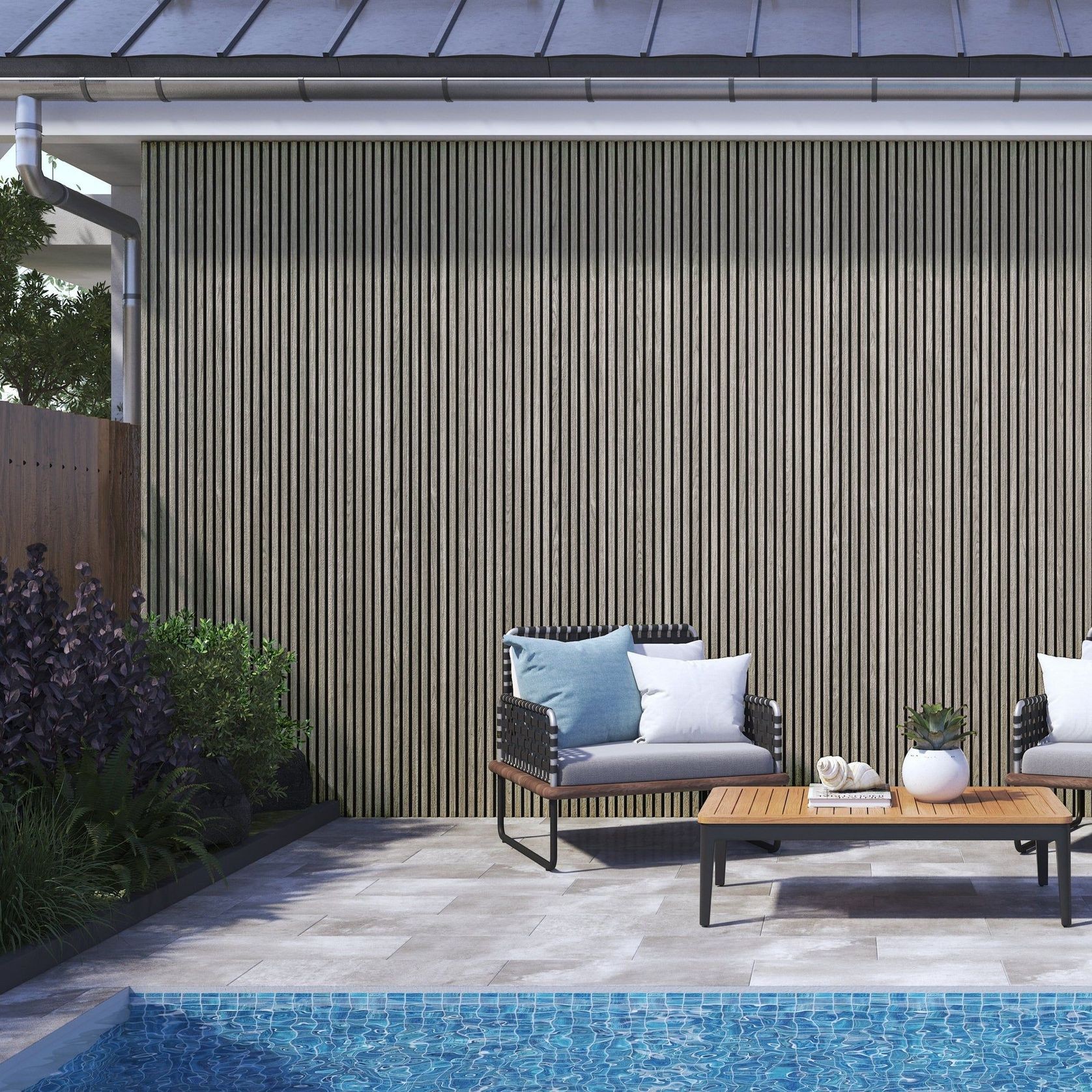 WPC Panelling forSlat Exterior  | Silver Oak gallery detail image