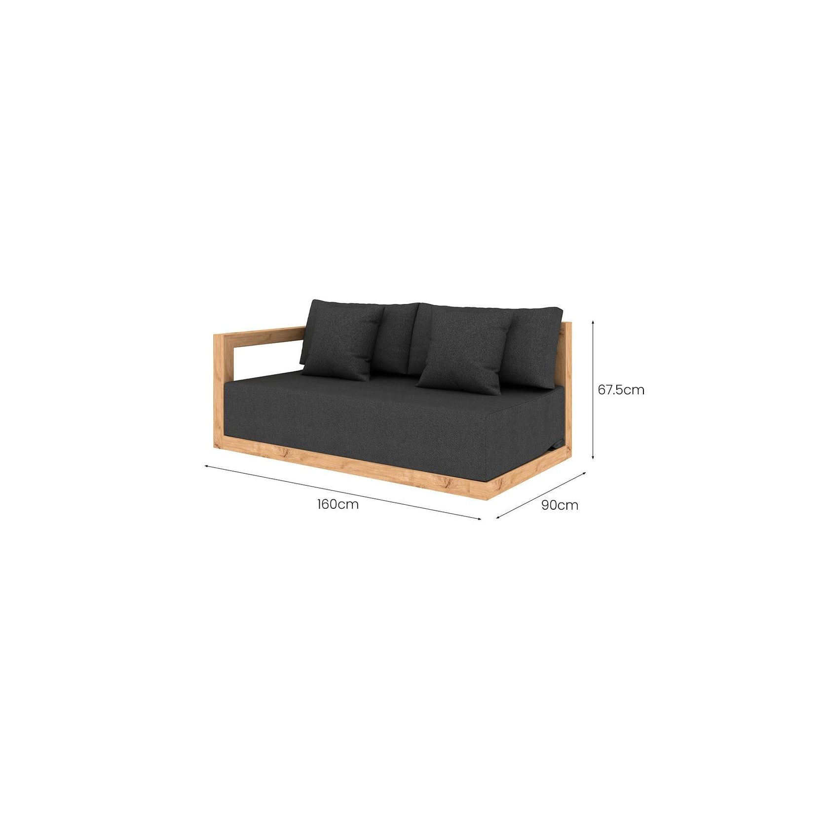 Ibis Outdoor Teak Right Arm Sofa gallery detail image